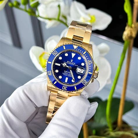 rolex submariner gold and blue|rolex submariner blue price new.